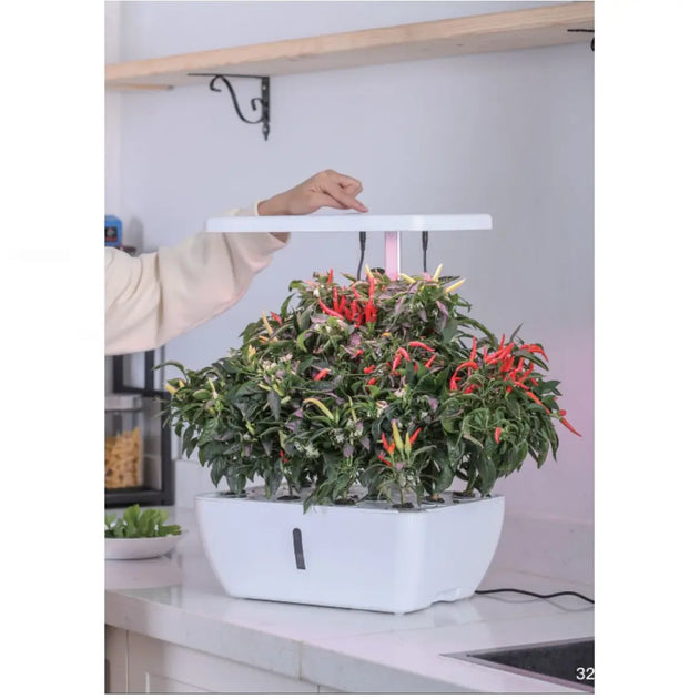 Indoor White Hydroponics Growing System (12 pods) MHB Hydroponics