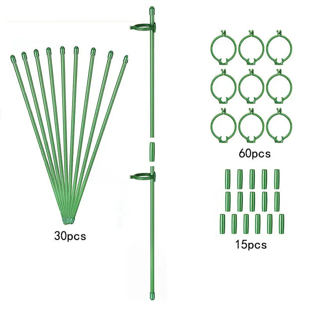 Adjustable Plant Support Stakes – 12 Inch Garden Plant Cage with Clips & Connectors MHB Hydroponics