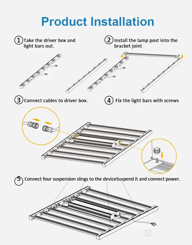 LED Grow Light 480W MHB Hydroponics
