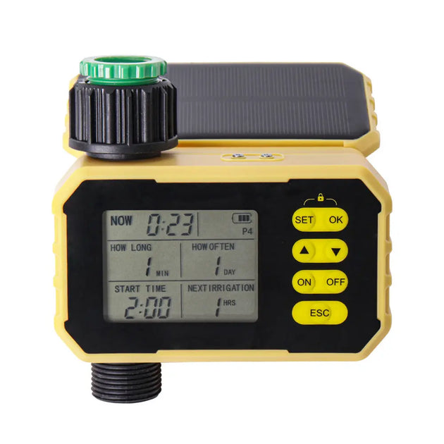 Solar-Powered Digital Watering Timer with Rain Sensor MHB Hydroponics