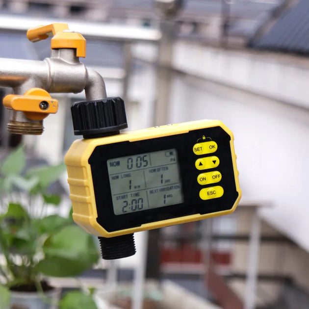 Solar-Powered Digital Watering Timer with Rain Sensor MHB Hydroponics