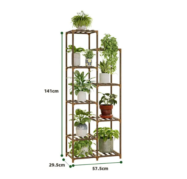 Tall Plant Stand – Indoor &amp; Outdoor Wood Shelf for Living Room, Balcony, Garden MHB Hydroponics