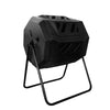 Outdoor Tumbling Composter Dual Rotating Batch Compost Bin, 43 Gallon Black Door MHB Hydroponics