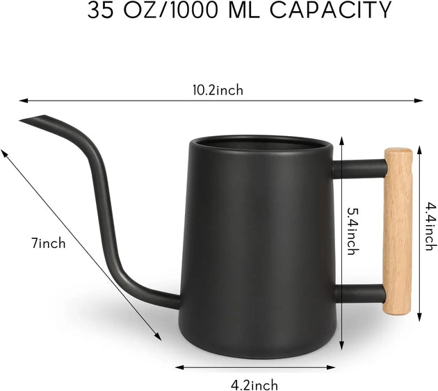 Watering Can for Indoor Plants, 35 oz/1000 ml Metal Stainless Steel MHB Hydroponics