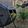 Outdoor Tumbling Composter Dual Rotating Batch Compost Bin, 43 Gallon Black Door MHB Hydroponics