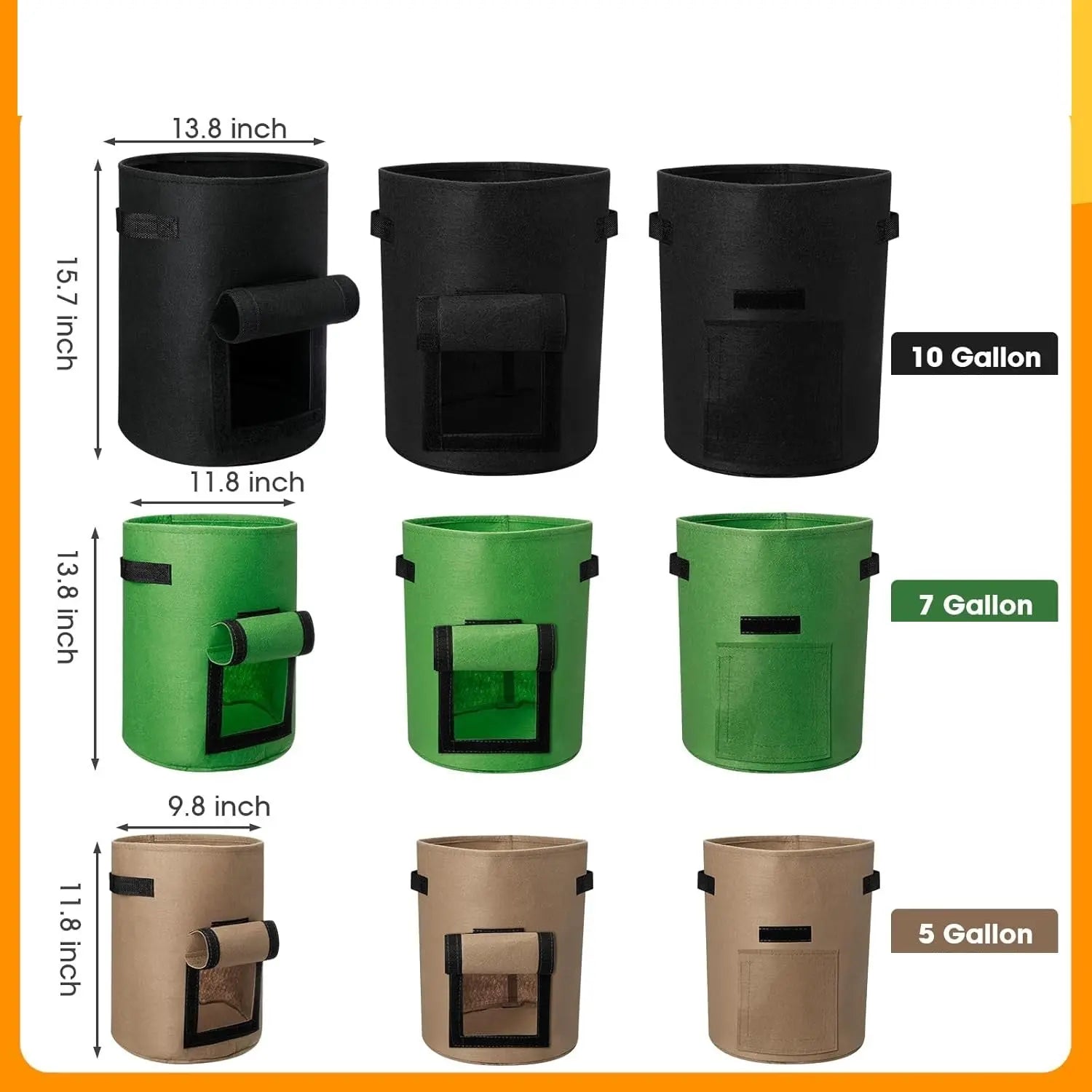 Potato Grow Bags with Flap and Handle MHB Hydroponics