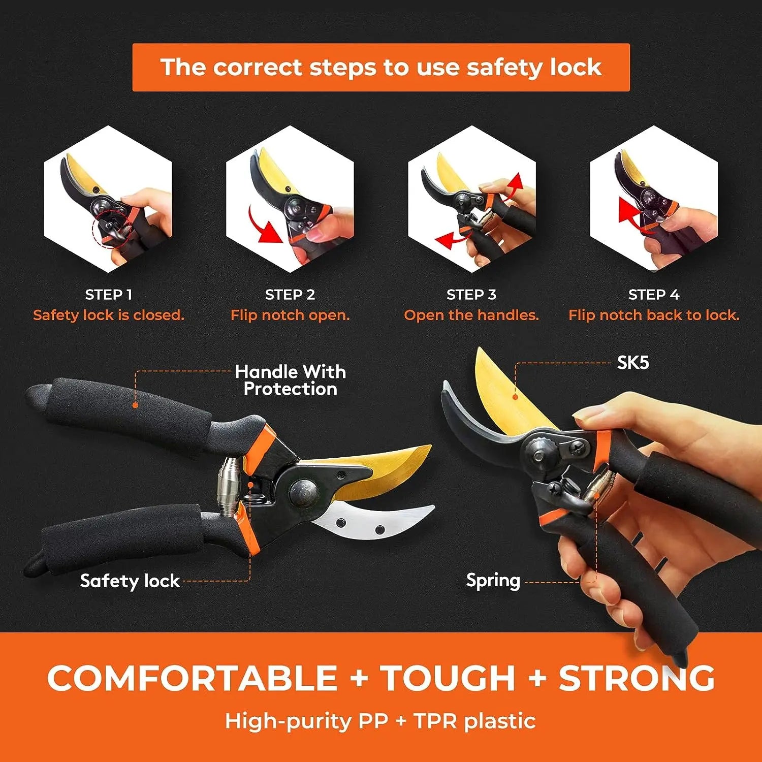 10 Inch Bypass Pruner Shears MHB Hydroponics