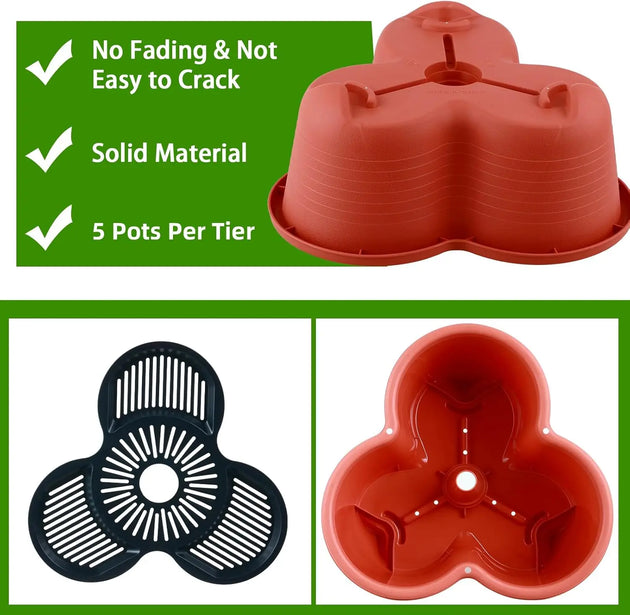 Tier Tower Pro™ Vertical Stackable Planter – 5-Tier Movable Garden with Self-Watering MHB Hydroponics