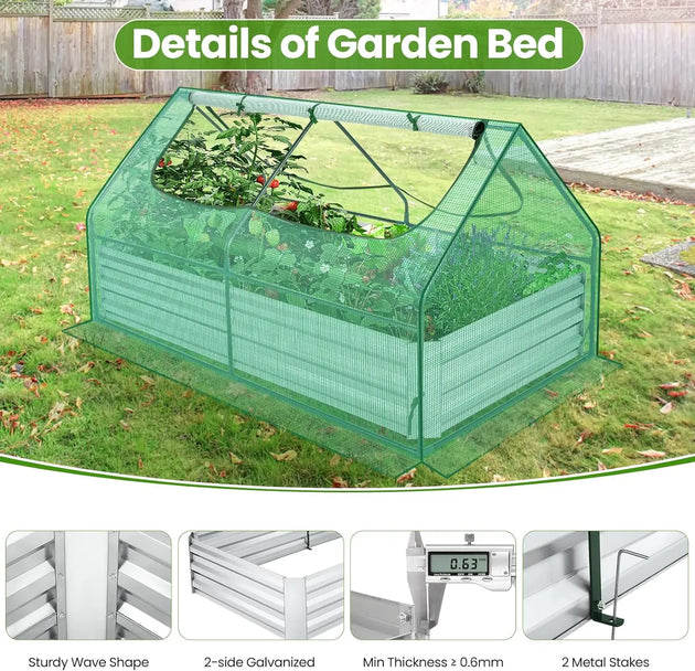 Galvanized Raised Garden Bed with Cover MHB Hydroponics