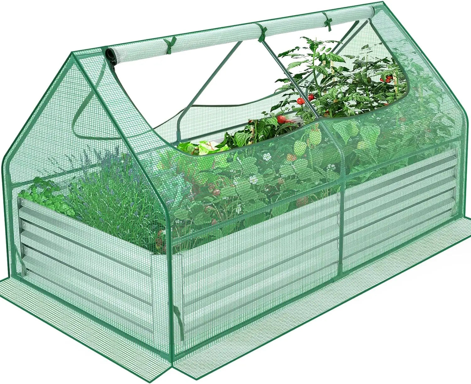 Galvanized Raised Garden Bed with Cover MHB Hydroponics