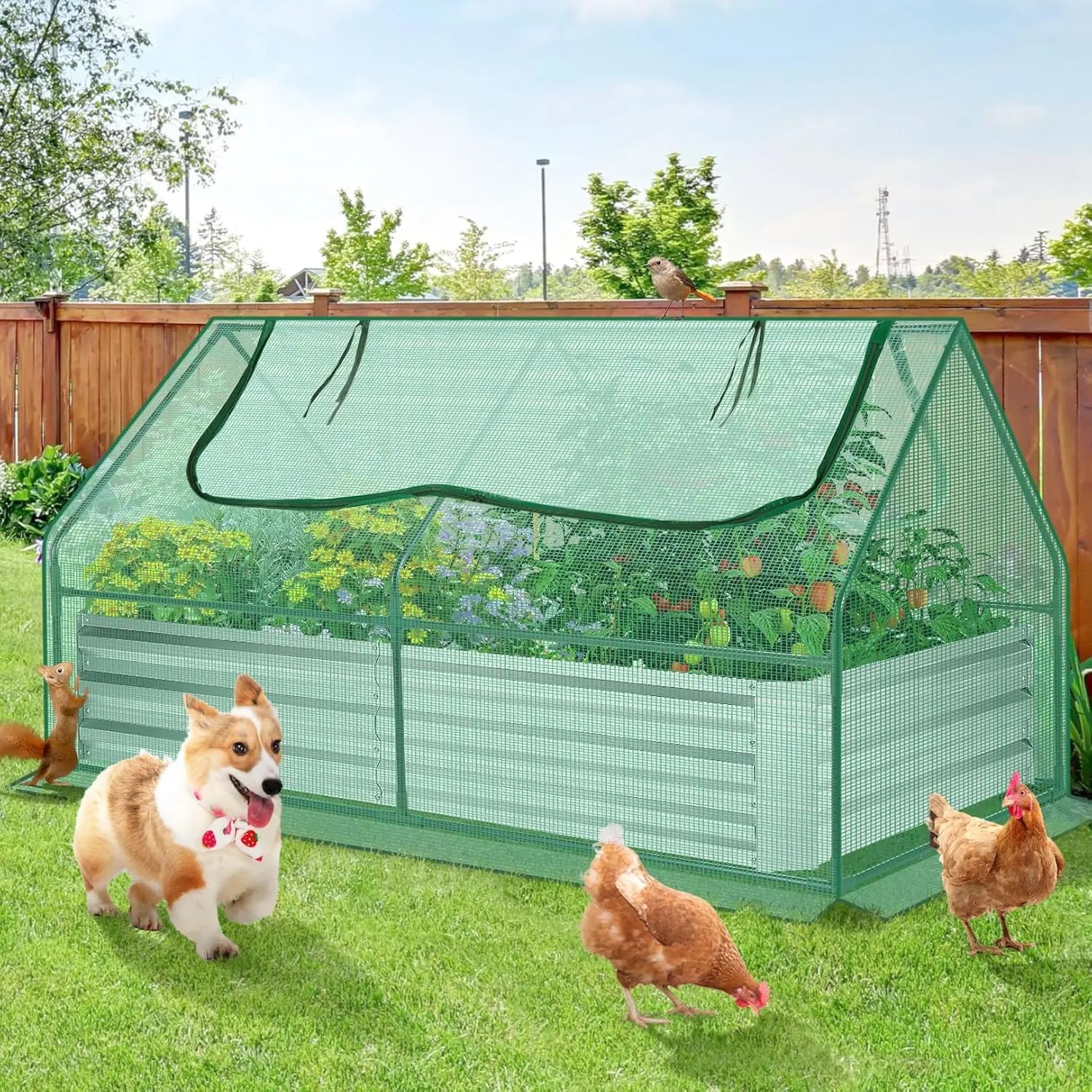 Galvanized Raised Garden Bed with Cover MHB Hydroponics