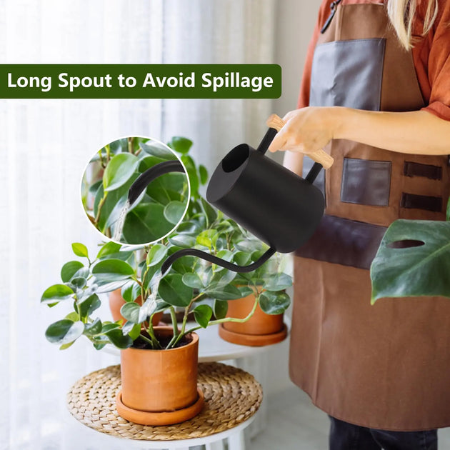 Watering Can for Indoor Plants, 35 oz/1000 ml Metal Stainless Steel MHB Hydroponics