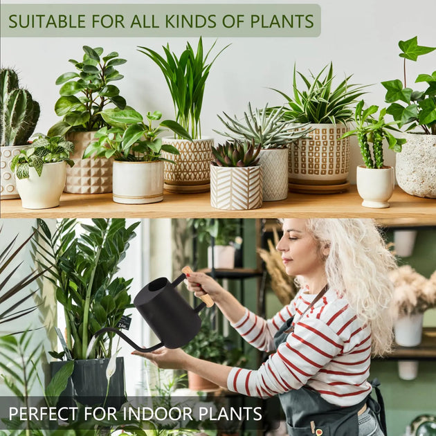 Watering Can for Indoor Plants, 35 oz/1000 ml Metal Stainless Steel MHB Hydroponics