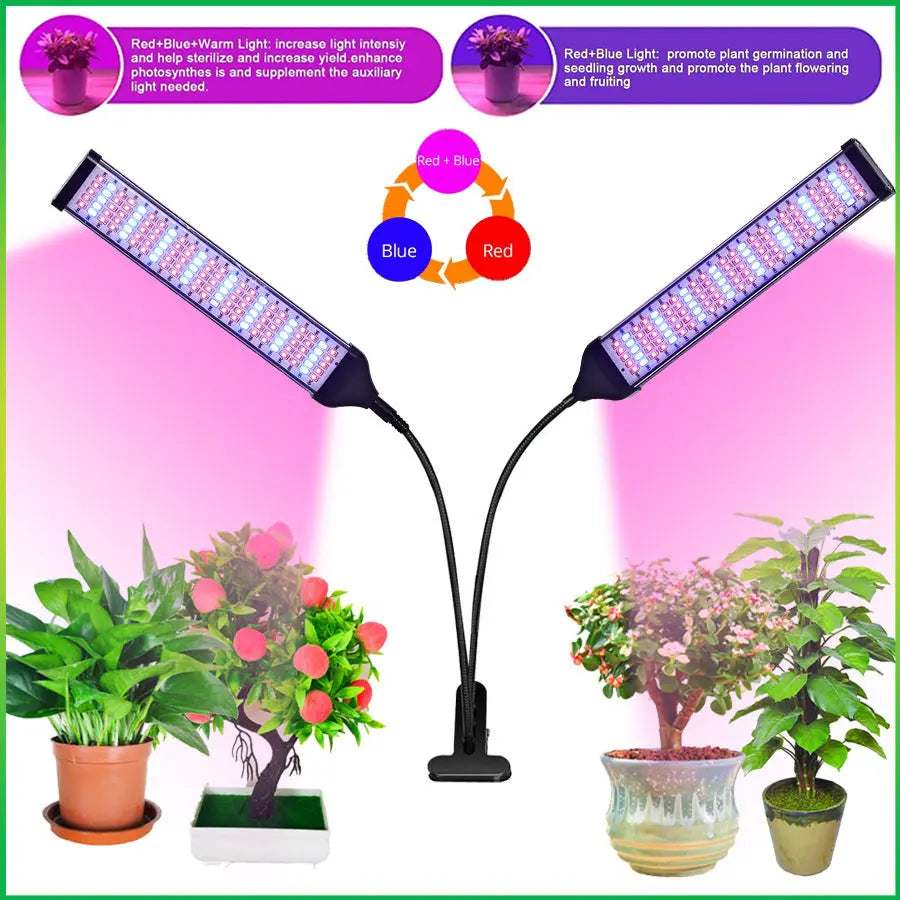 2-Headed LED Grow Light (20W) MHB Hydroponics
