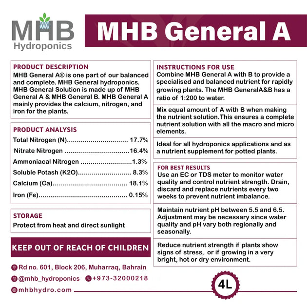 4L MHB General Solution Set (A&B) MHB Hydroponics