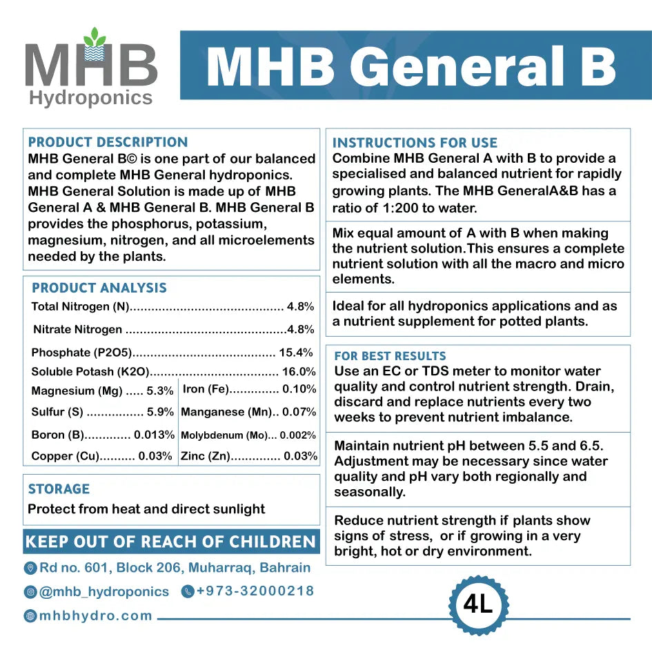 4L MHB General Solution Set (A&B) MHB Hydroponics