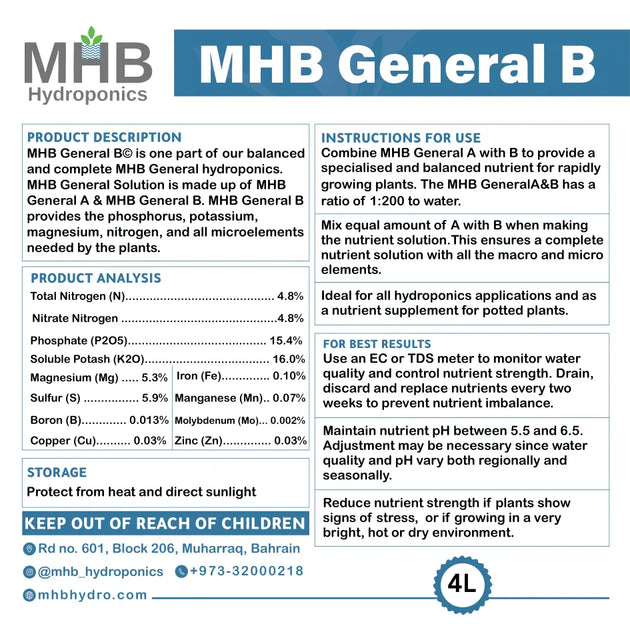 4L MHB General Solution Set (A&B) MHB Hydroponics