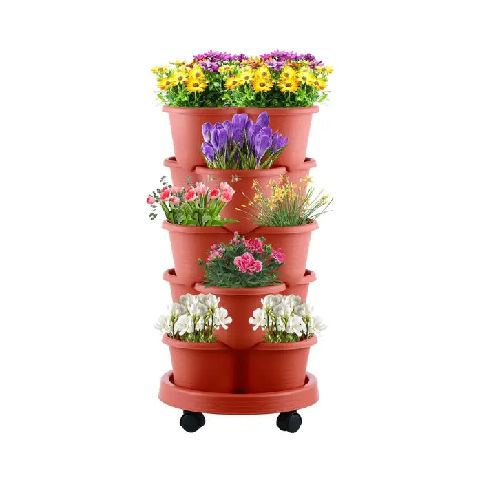 Tier Tower Pro™ Vertical Stackable Planter – 5-Tier Movable Garden with Self-Watering MHB Hydroponics