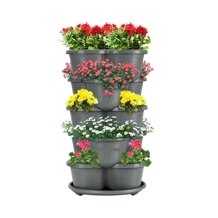 Tier Tower Pro™ Vertical Stackable Planter – 5-Tier Movable Garden with Self-Watering MHB Hydroponics
