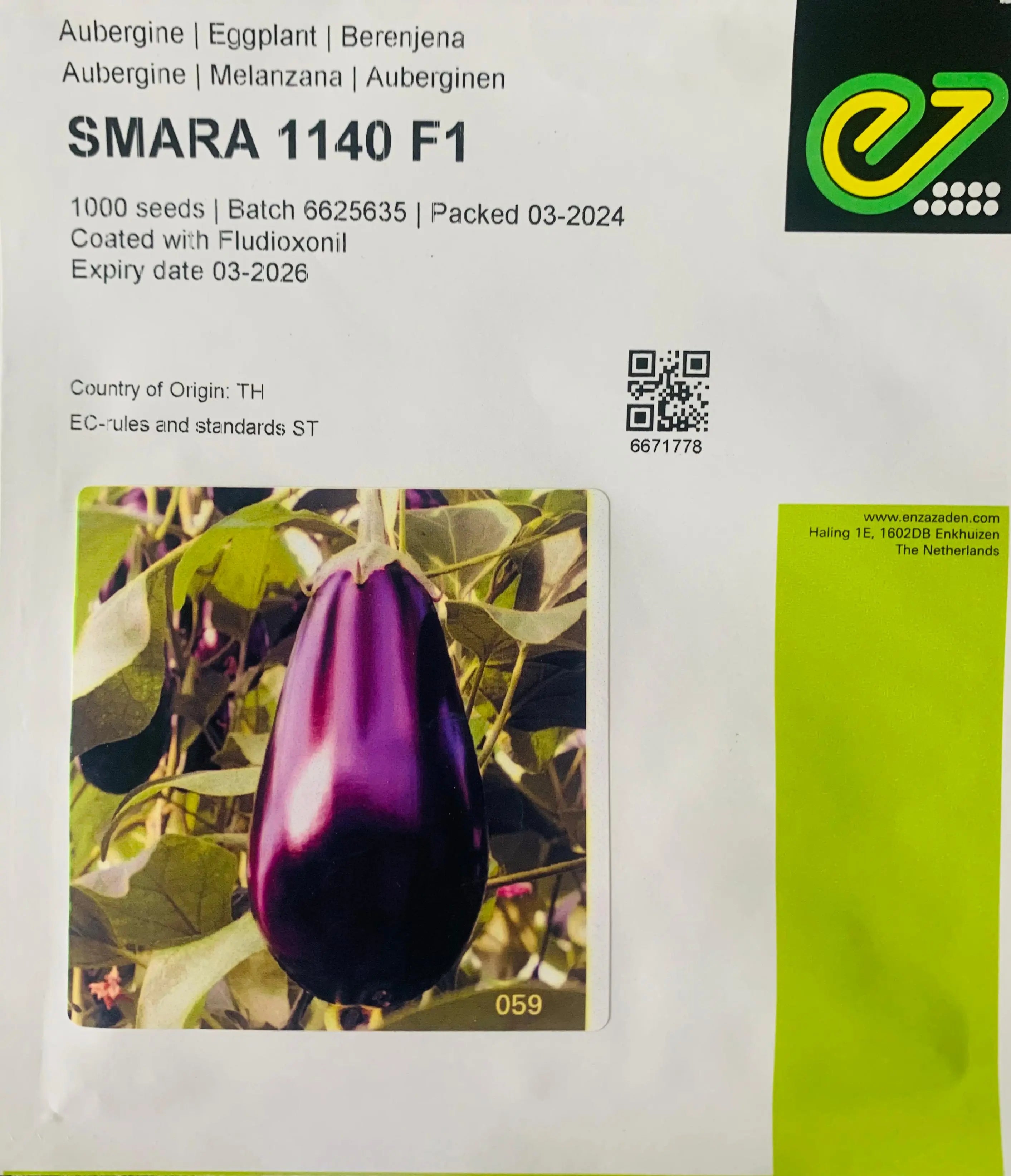 Eggplant Smara F1 1140 - Enza Zaden ( 10 seed) Enza Zaden