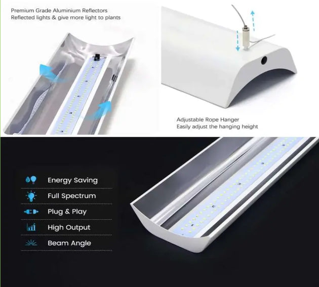 While LED Fixture MHB Hydroponics