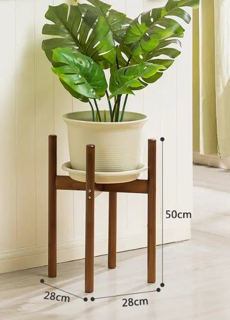 Adjustable Bamboo Plant Stand –Wooden Flower Pot Holder MHB Hydroponics