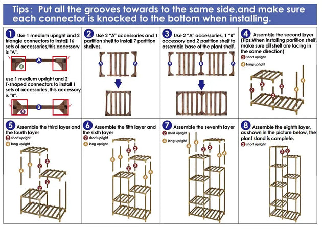 Tall Plant Stand – Indoor &amp; Outdoor Wood Shelf for Living Room, Balcony, Garden MHB Hydroponics