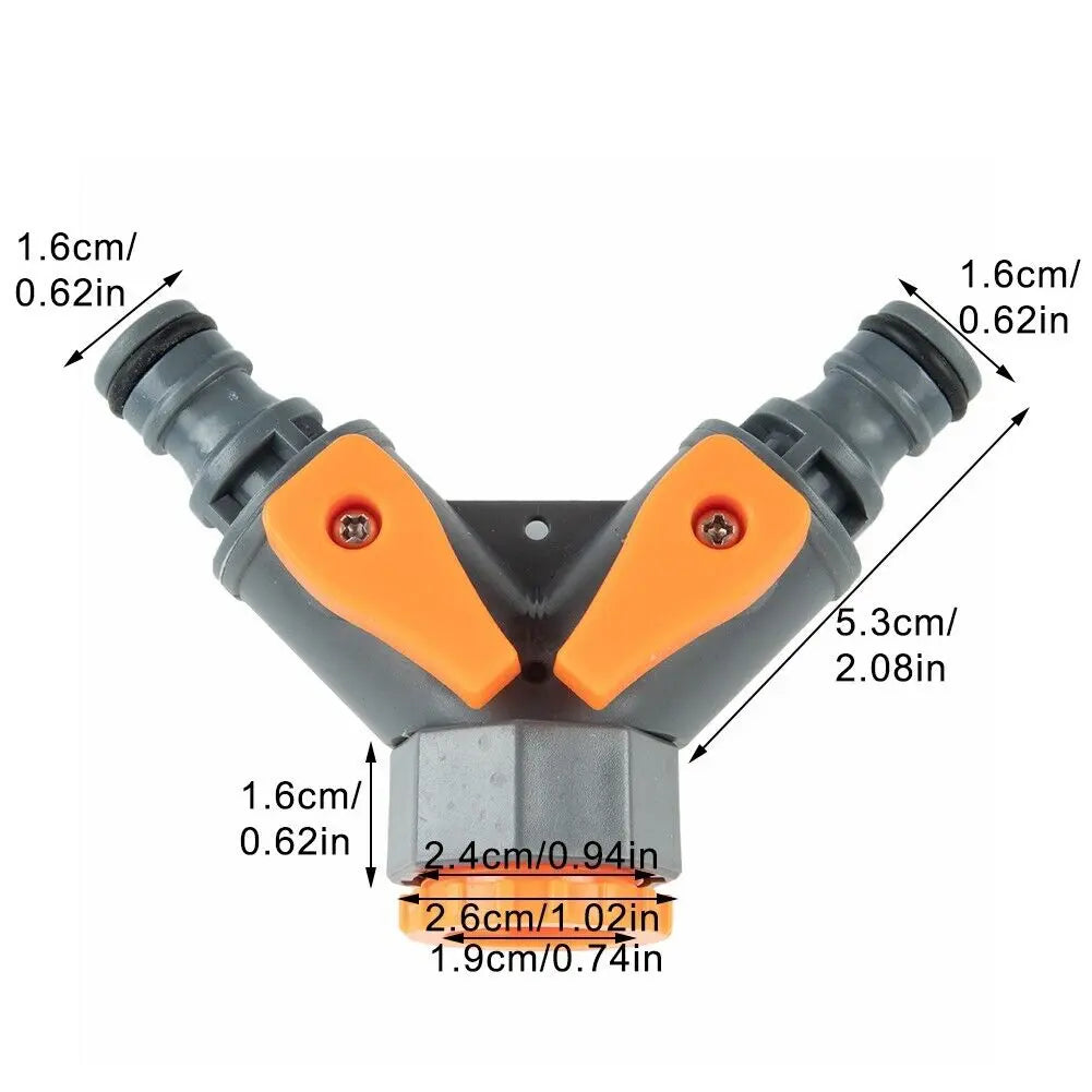 2 Way Garden Quick Water Irrigation Hose Connector MHB Hydroponics