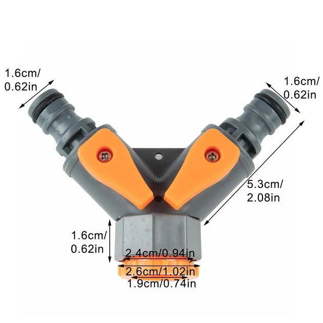 2 Way Garden Quick Water Irrigation Hose Connector MHB Hydroponics