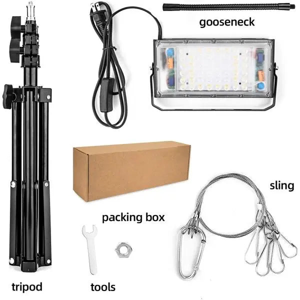 50W Flood Light with Adjustable Stand MHB Hydroponics