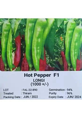 Longi Hot Pepper F1 -Vegrow Seeds (10 seeds) MHB Hydroponics